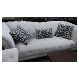 Elements White Chesterfield Button Tufted Sofa