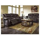 Ashley 889 Chocolate Long Knight Reclining Sofa &