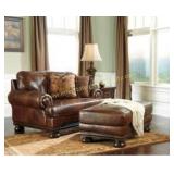 Ashley 211 Hutcherson XL Chair & Ottoman LEATHER