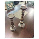 Distressed Wooden Candle Holders