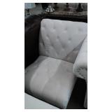 Elements White Chesterfield Button Tufted Chair