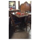 Whalen cherry table & 6 bar stools