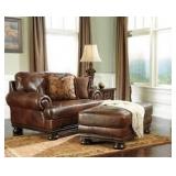 Ashley 211 XL chair and ottoman. TOP GRAIN