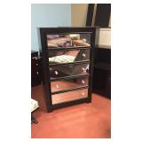 Ashley black mirror front highboy chest