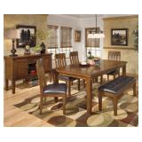 Ashley 594 Ralene table, bench, and 4 chairs with