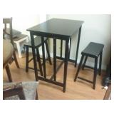 Ashley 202 table and 2 stools. AS-IS Minor Damage