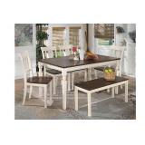 Ashley 583 whitesburg table, bench, and four