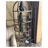 Metal 5 tier mirrored accent shelf
