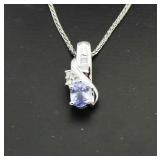 10kt Gold Amethyst & Diamond Necklace