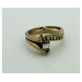 14kt Gold Marqiuse Cut 2 pc Diamond Wedding Set