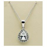 Pear Cut White Topaz Pendant