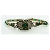 Vintage Style 9.98 ct Emerald Tennis Bracelet