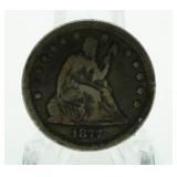 1877 Seated Liberty Silver Quarter