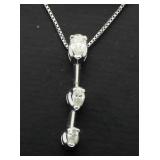 14kt Gold Past, Present, Future Diamond Necklace