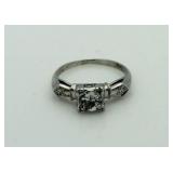 14kt Gold Antique Old Mine Cut Diamond Ring