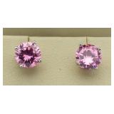 Brilliant 2.50 ct Pink Sapphire Solitaire Earrings