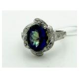Oval 4.51 ct Mystic Topaz & Diamond Ring