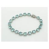 Brilliant 19.00 ct Blue Topaz Tennis Bracelet