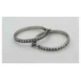 White Topaz Hoop Earrings