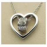 Double Diamond Heart Pendant
