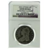 1836 Caped Bust Silver Half Dollar