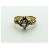 14kt Gold Marqiuse Cut Diamond Ring