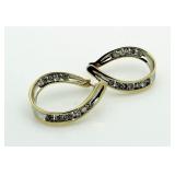 14kt Gold Channel Set Diamond Earrings
