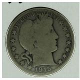1915-D Barber Silver Half Dollar