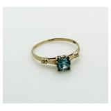 10kt Gold Aquamarine Solitiare Ring