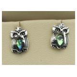 Abalone Owl Earrings
