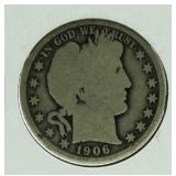 1906-D Barber Silver Half Dollar