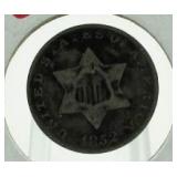 1854 Silver 3 Cent Piece