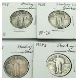 (4) Standing Liberty Silver Quarters