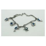 Blue Opal Charm Bracelet