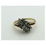 14kt Gold 3/4 ct Diamond Waterfall Estate Ring