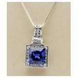 Princess Cut 3.00 ct Tanzanite Designer Pendant