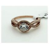 Rose Gold Toned White Sapphire Infnity Ring