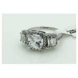 Princess Cut White Topaz Designer Ring