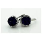 Cushion Cut 3.00 ct Amethyst Designer  Earrings