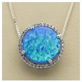Round 5.40 ct Australian Blue Opal Pendant