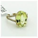 $16,625 14kt 8.28 ct Yellow Sapphire/Diamond Ring