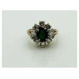 14kt Gold 2.75 ct Genuine Emerald & Diamond Ring