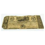 Susquehanna Bridge Confederate Obsoete $5 Currency