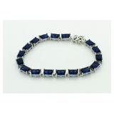 Emerald Cut 22.50 ct Sapphire Tennis Bracelet