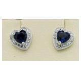 Heart Shape Sapphire Earrings
