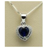 Heart Shape Sapphire Pendant