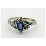 10kt Gold Lavender Sapphire & Diamond Ring