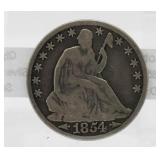 1854-O "Arrows" Seated Liberty Silver Half Dollar