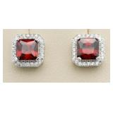 Cushion Cut 3.00 ct Ruby Designer Earrings