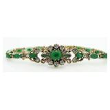 Vintage Style 9.44 ct Emerald Tennis Bracelet